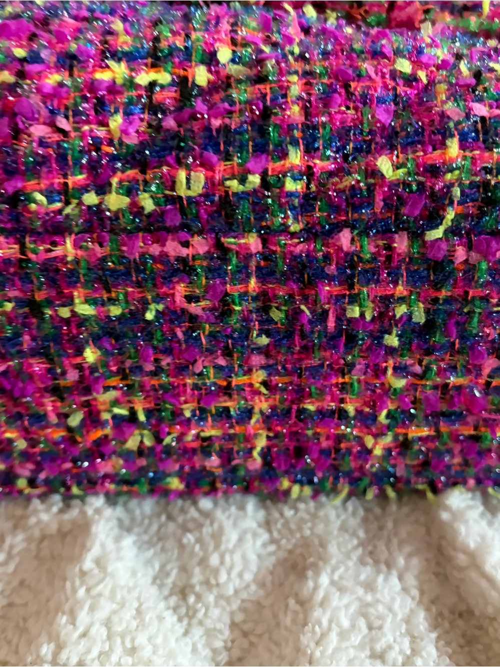 Kurt Geiger Kids' Multicolor Tweed Large Bag with Pink Hardware - Picture 4 of 10